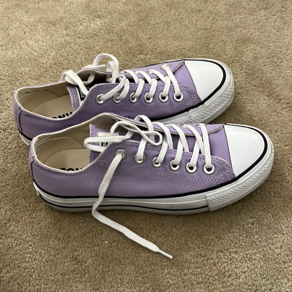 Low top purple platform converse